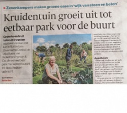 Kruidentuin groeit uit tot eetbaar park voor de buurt